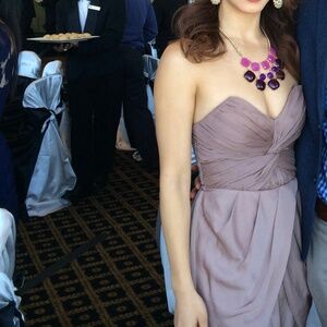 H&M Taupe Cocktail Tulip Strapless Dress Size 2
